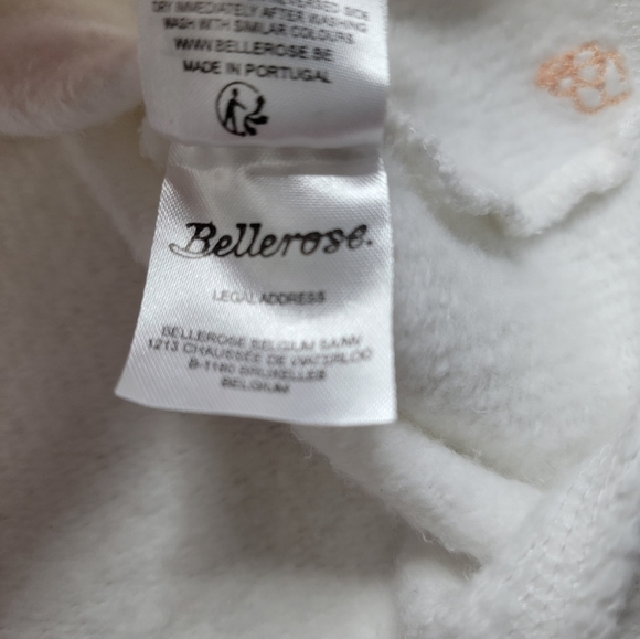 Bellerose Filie Cotton White Fringe Hem Hooded Sweatshirt Size 1 - Picture 15 of 16